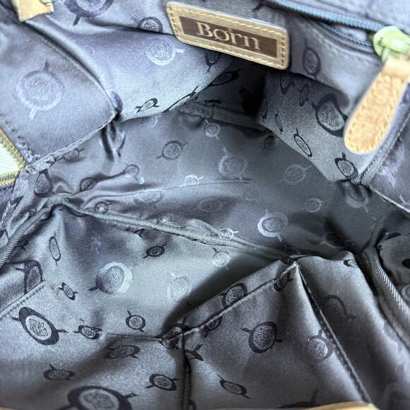 BORN Brown Leather Backpack Bag Distressed Bohemian Laser Cut Fringe Festival - Picture 13 of 16